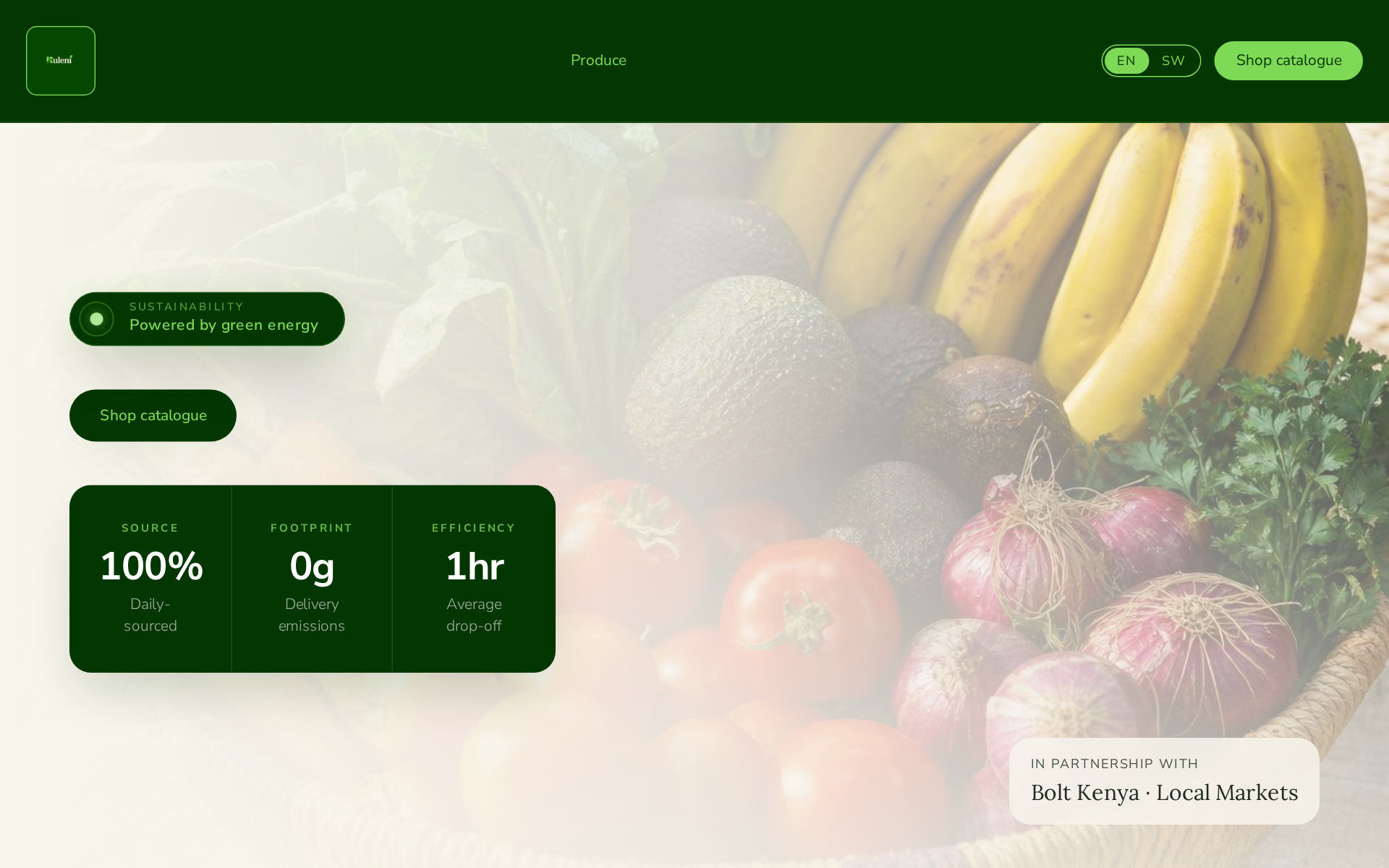 Kuleni Organics website homepage